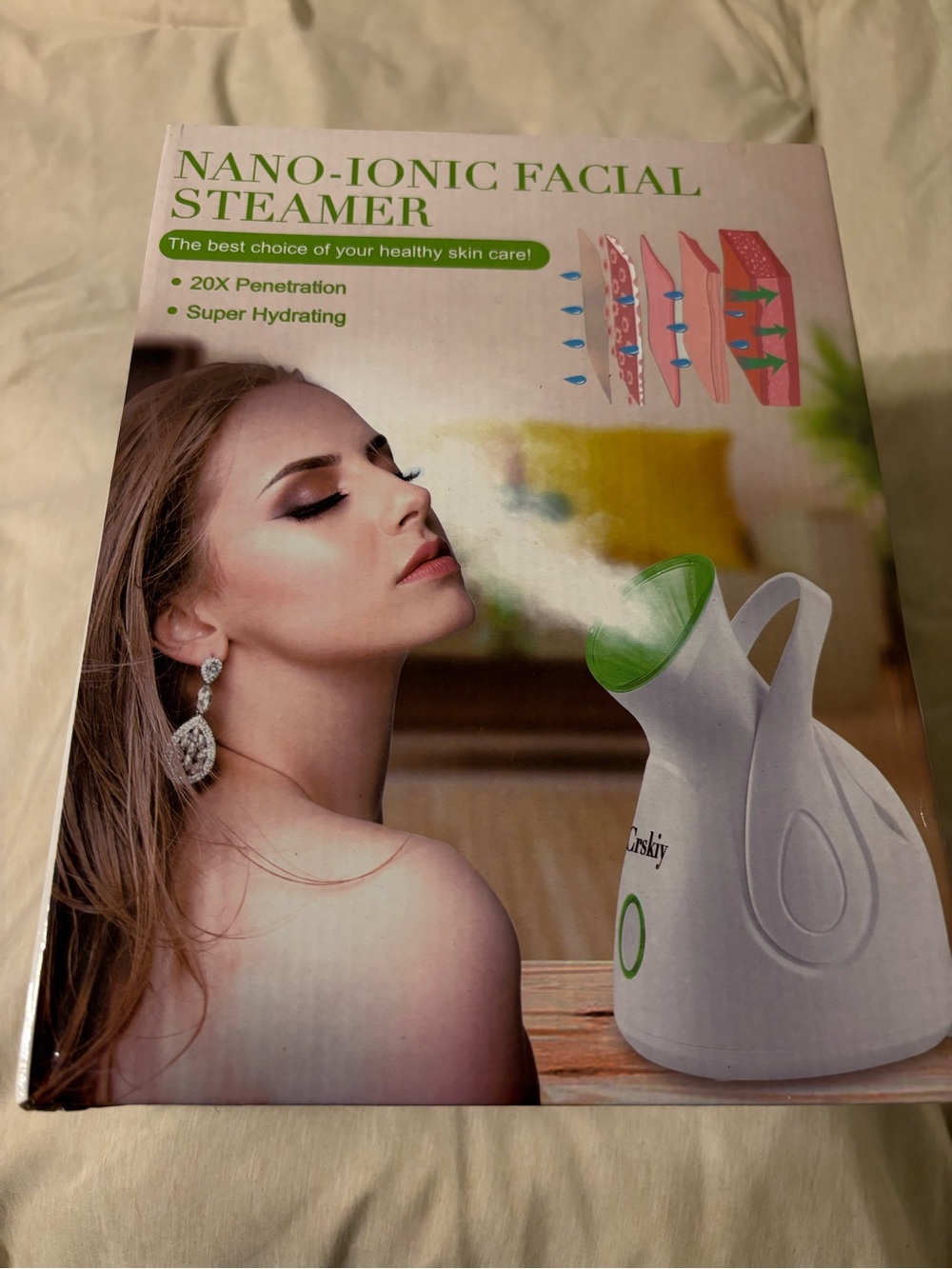Nano-Ionic Facial Steamer - White/Green | Unbranded